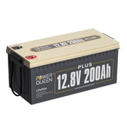 Power Queen 12V 200Ah Plus LiFePO4 Lithium Battery 200A BMS for Marine Camper RV Solar