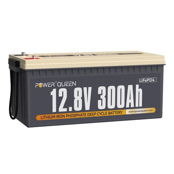 Power Queen 12V 300Ah Deep Cycle LiFePO4 Lithium Battery 3840Wh 200A BMS for Solar RV Marine Off Grid Cabin