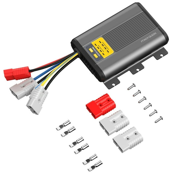 Power Queen 12V 40A DC to DC On-Board Charger for AGM, GEL,SLA, Lithium With MPPT