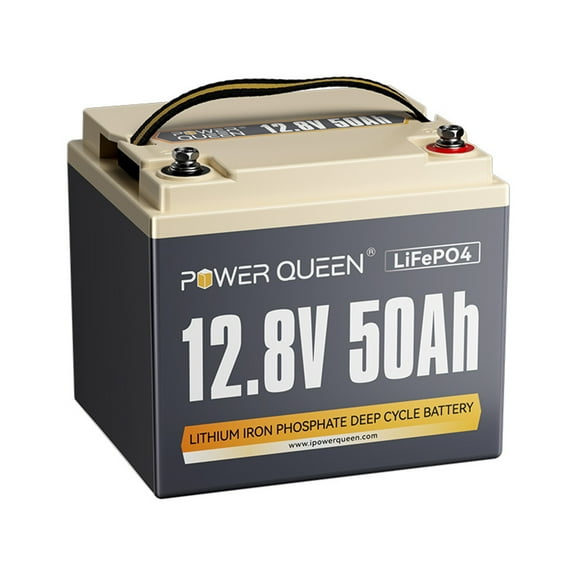 Power Queen 12V 50Ah LiFePO4 Lithium Battery Deep Cycle 640Wh BMS for Trolling Motor ,Solar, Marine,Boat