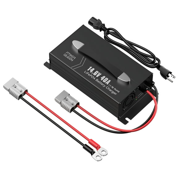 Power Queen 14.6V 40A AC-DC Charger For 12V 200Ah 300Ah LiFePO4 Lithium Battery