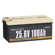 Power Queen 24V 100Ah LiFePO4 Lithium Battery Deep Cycle BMS for Solar , RV ,off-Grid