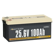 Power Queen 24V 100Ah LiFePO4 Lithium Battery Deep Cycle BMS for Solar , RV ,off-Grid