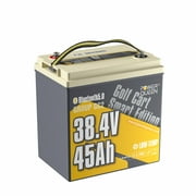 Power Queen 36V 45Ah GC2 Bluetooth LiFePO4 Lithium Battery 90A BMS For 2kW Electric Cart,Marine, Trolling motors, and Home Backup