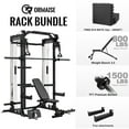 thumbnail image 1 of Power Rack Cage, Weight Rack with Dual Pulley Cable Crossover Machine,Multi-Function Squat Rack with J Hooks,Dip Bars and Landmine for Home Gym (Black), 1 of 1