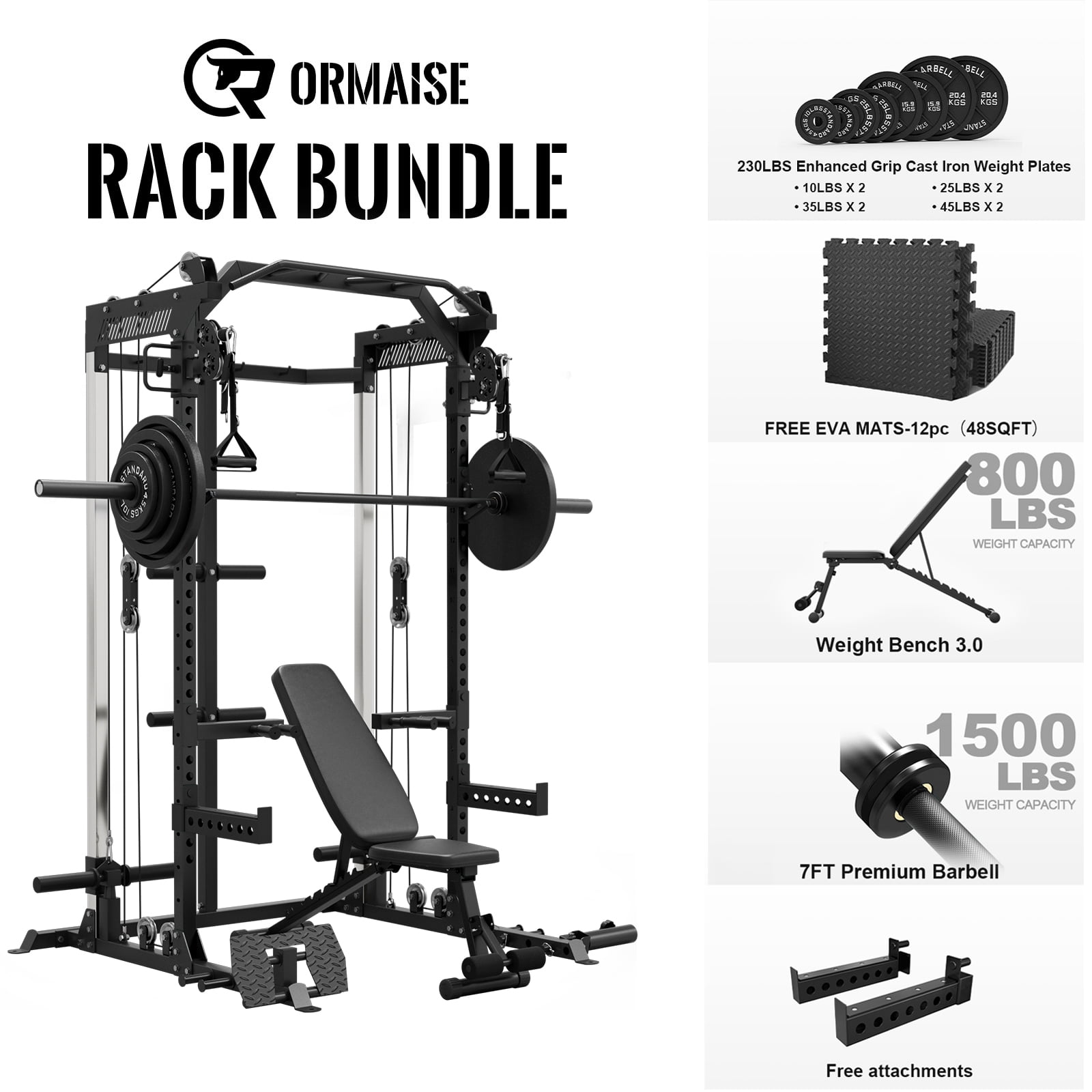 Titan Fitness X-3 Series Rack électrique court avec supports
