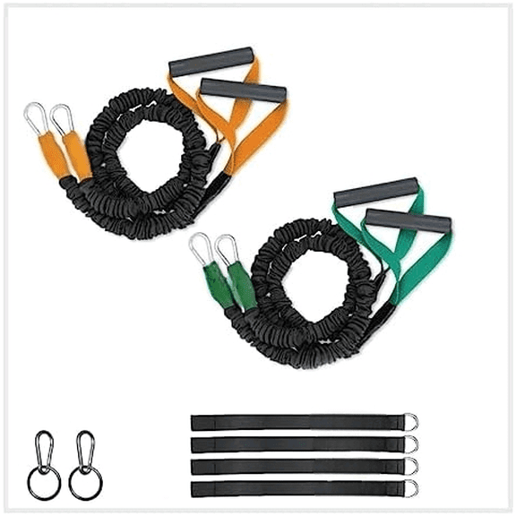 Power Rack Shoulder Strength Bands - X-Over Cable Crossover Style Band Rack Home Gym- (Beginner)- Crossover Cord System for Racks- Strengthen, Rebuild or Rehab Shoulders, Arms- by