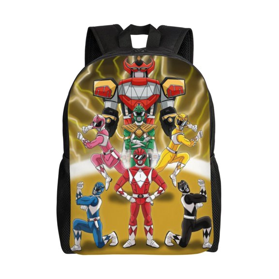 Power Rang-ers Lightweight Backpack Laptop Shoulders Bag Bookbag Daypack Travel Women Men
