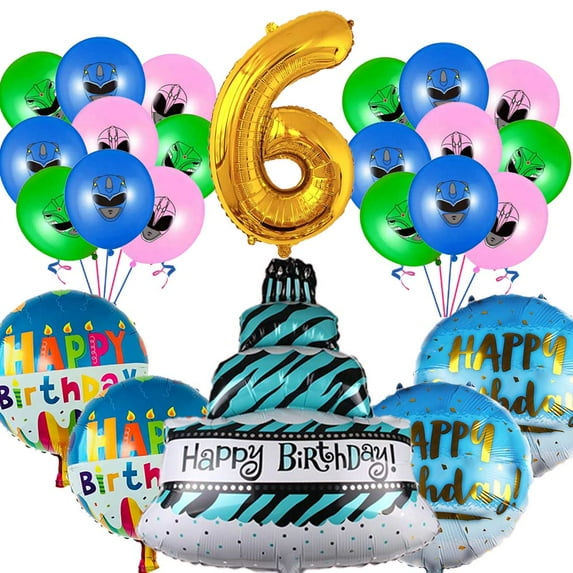 Power Ranger Balloons Party Supplies 6th Big Number Decorations Decor ...