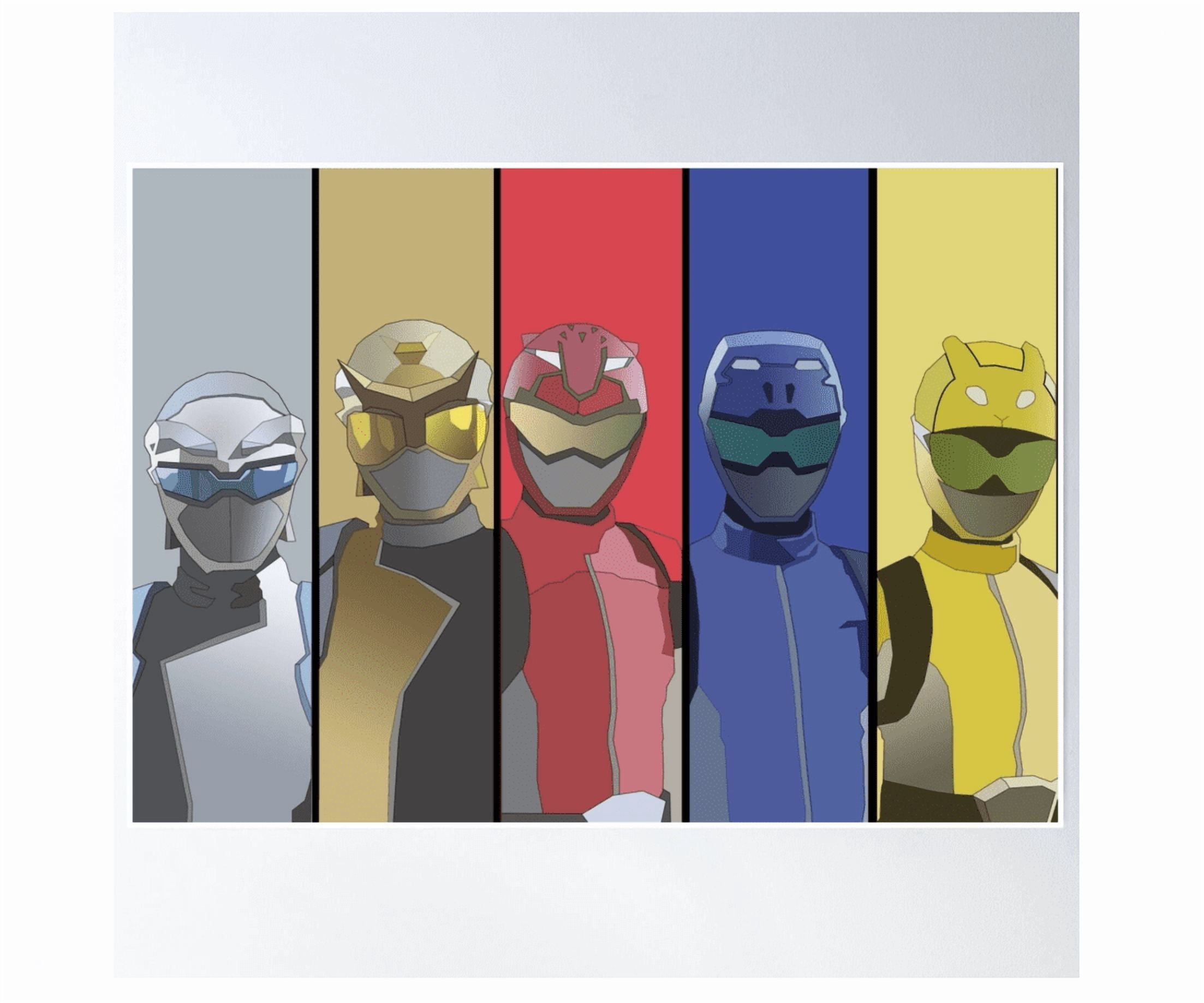 Power Ranger Beast Morphers Full Team Poster Wall Art Modern Wall Decor ...