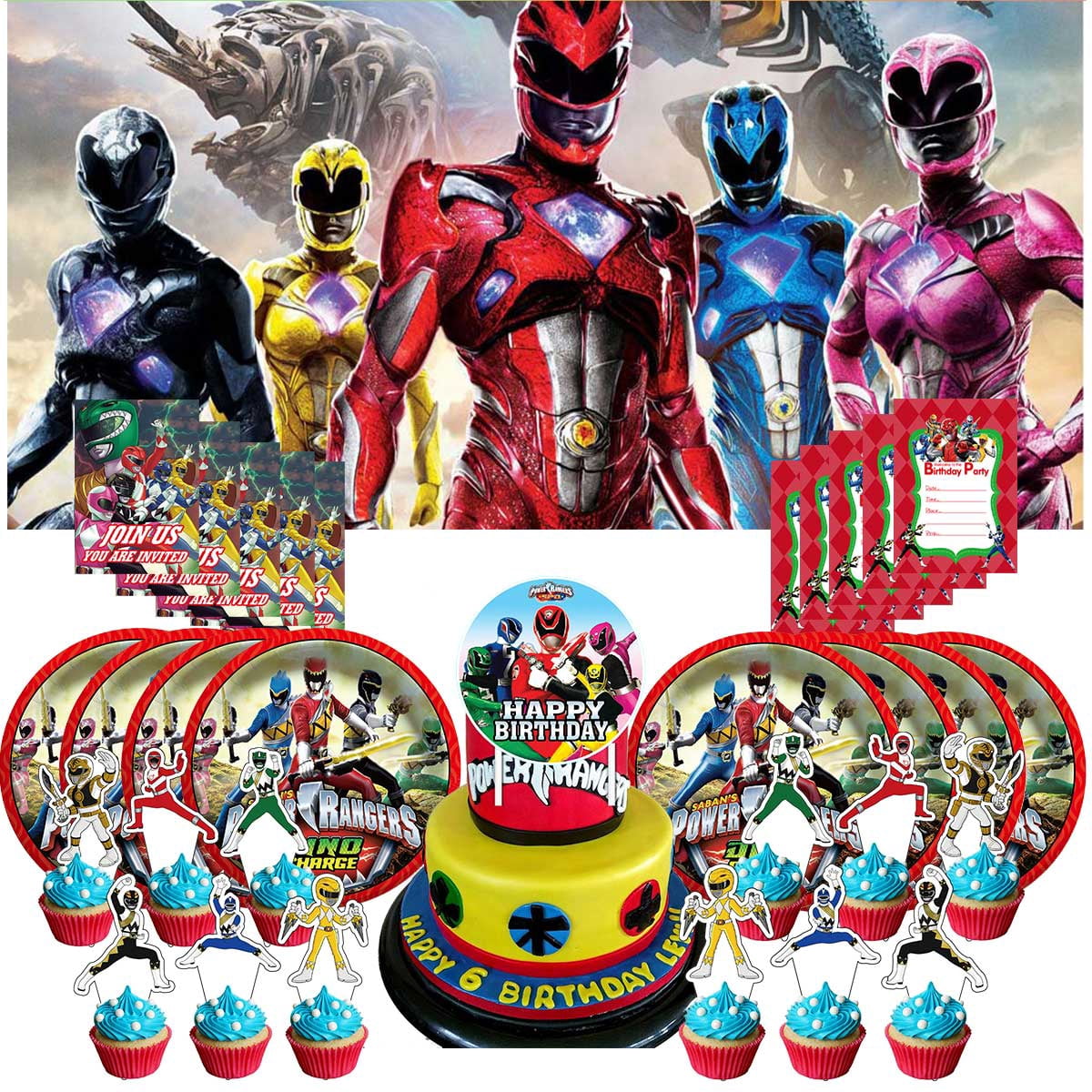 Power Ranger Door Decorations Power Ranger Invite Invitation Cards Party Supplies Decor Decorations ...