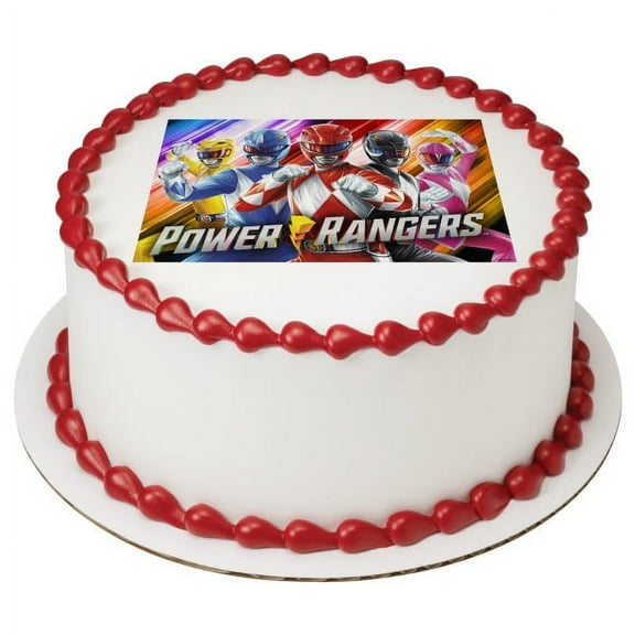 Power Ranger Morphin Time PhotoCake Edible Cake Topper Icing Image for 8 Inch Round Cake or Larger