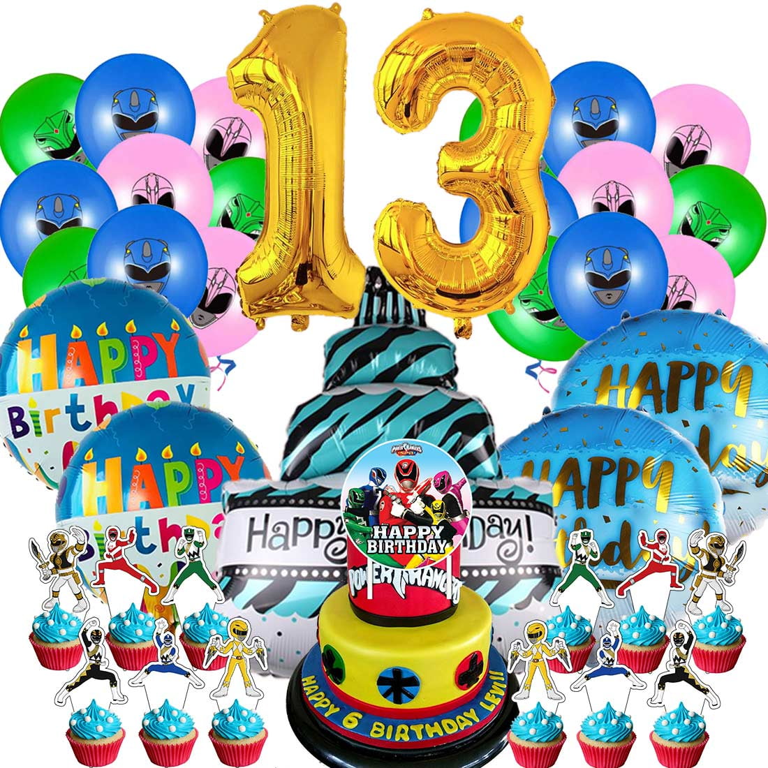 Power Ranger Party Supplies 13th Decor Kit Balloons Birthday Cake ...