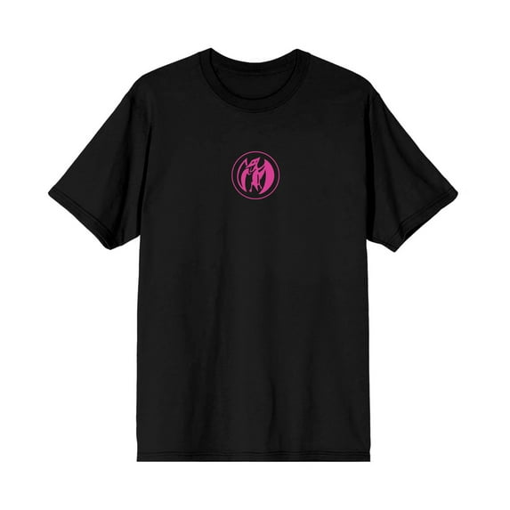 Power Ranger Pink Ranger Action Character Art Adult Black Crew Neck Short Sleeve T-shirt-XS
