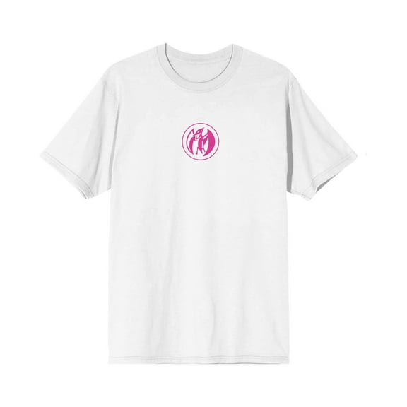 Power Ranger Pink Ranger Action Character Art Adult White Crew Neck Short Sleeve T-shirt-XXL