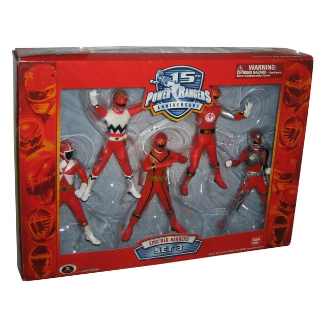 Power Rangers 15th Anniversary Epic (2007) Bandai Red Rangers Figure Set 3