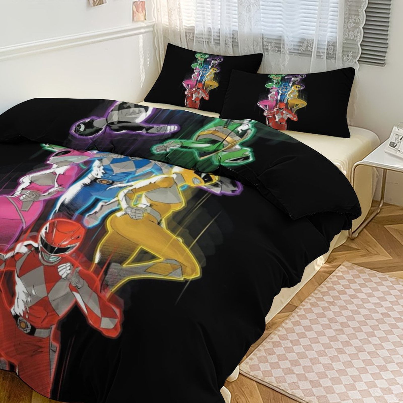 Power Ranger Bedroom Rug Power Rangers 3 Pieces Bedding Set 3D Printed Lightweight Bed Quilt Set ...