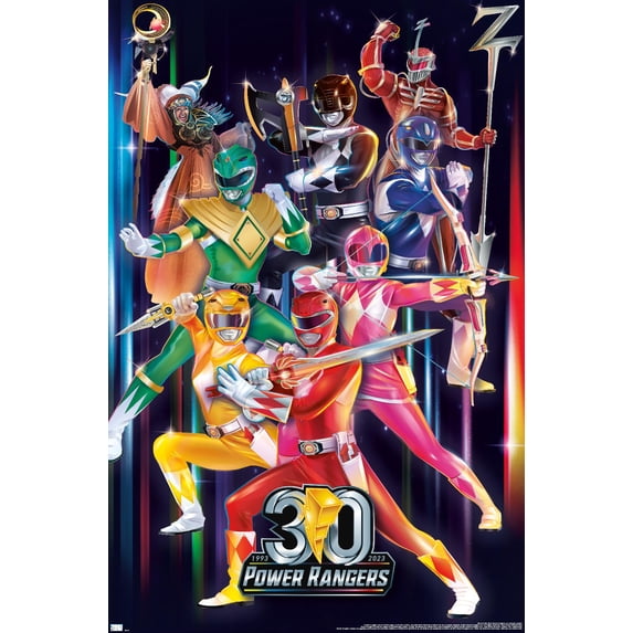 Mult34 Power Ranger Power Rangers - 30th Group Wall Poster, 22.375