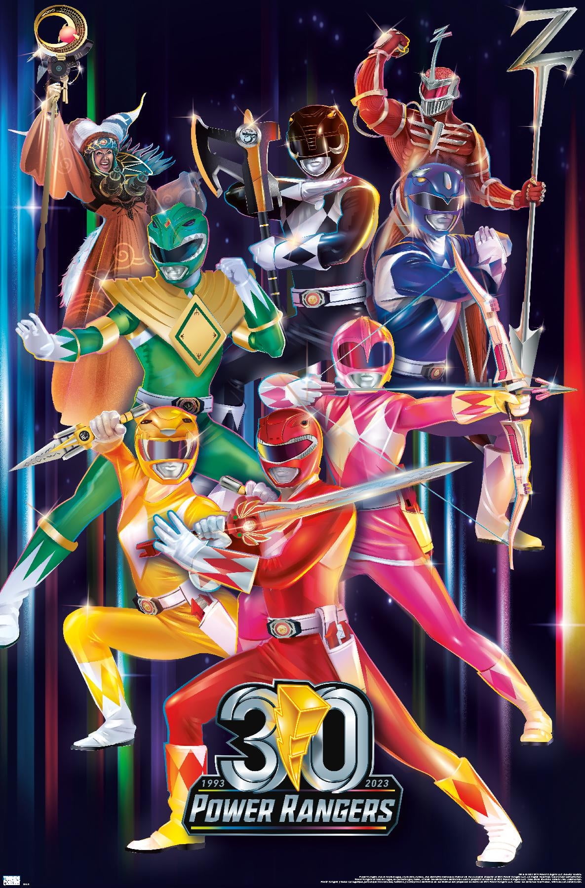 Power Rangers - 30th Group Wall Poster, 22.375