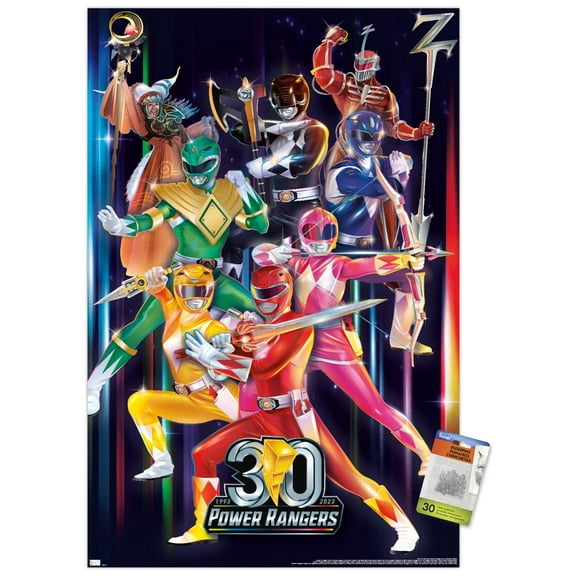 Power Rangers - 30th Group Wall Poster with Pushpins, 22.375" x 34"