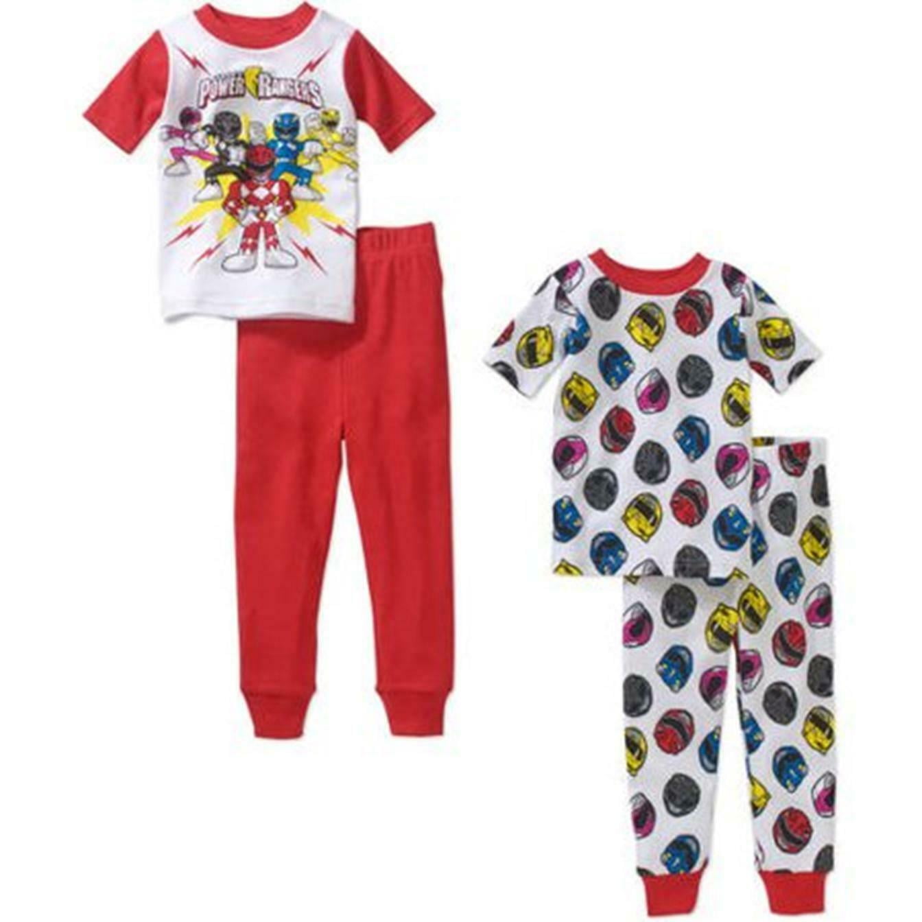 Power Rangers 4 PC Short Sleeve Tight Fit Cotton Pajama Set Boy Size 5T ...
