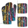 thumbnail image 1 of Power Rangers 4 Pcs Oven Mitts And Pot Holders Kitchen Oven Glove with Potholders Non-Slip Cooking Gloves for Cooking Baking Grilling, 1 of 7