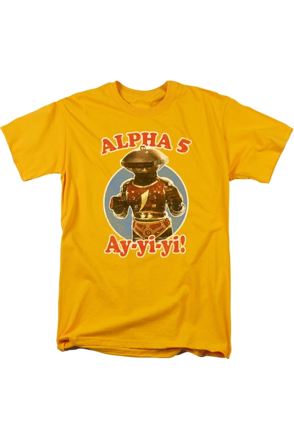Power Rangers Alpha 5 Adult 18/1 T-Shirt Gold