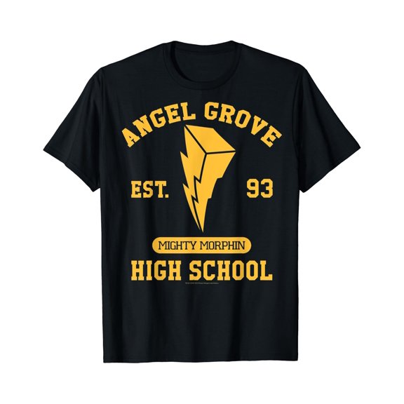 Power Rangers Angel Grove High School Yellow Logo T-Shirt, Unisex T-Shirt