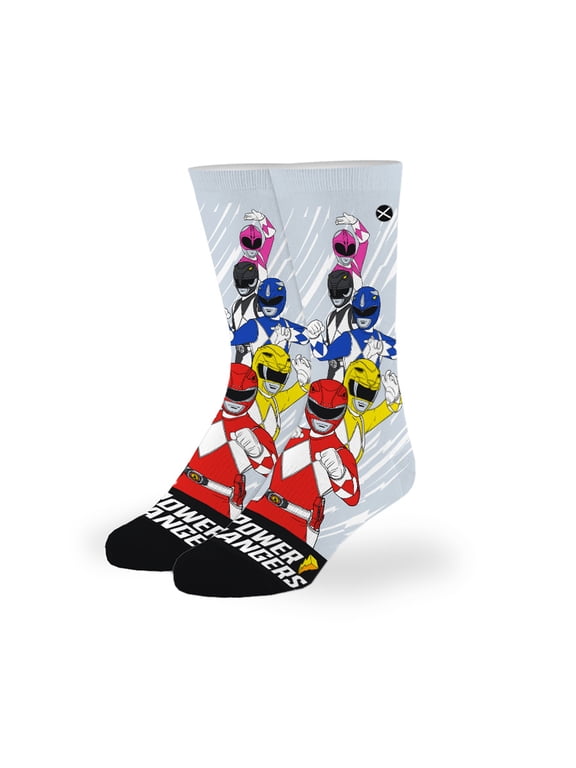 – Power Rangers Crew Socks for Big Kids 7–10 Years – Fun Cartoon Gift, Colorful Everyday