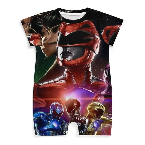 Power Rangers Baby Romper Short Sleeve Bodysuits Soft Rompers Summer Clothes One-Piece Jumpsuits Outfits 0-3M
