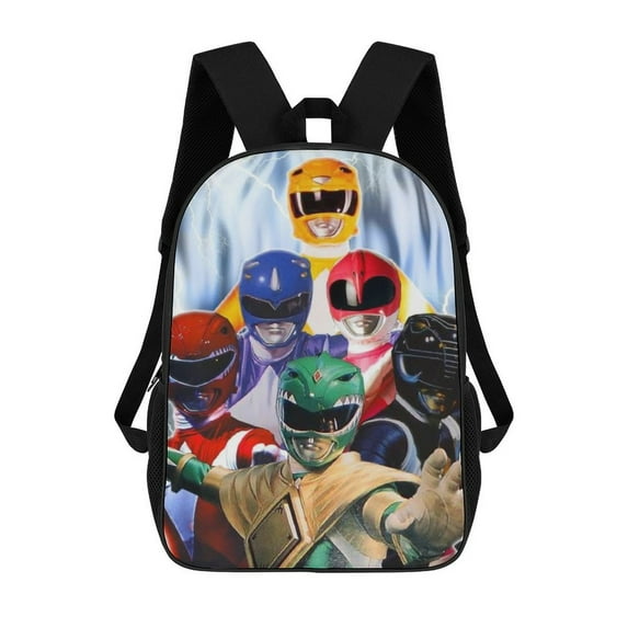Power Rangers Backpack 17 Inch Shoulder Bag Sturdy Laptop Backpack Daypack for Men Women Travel School