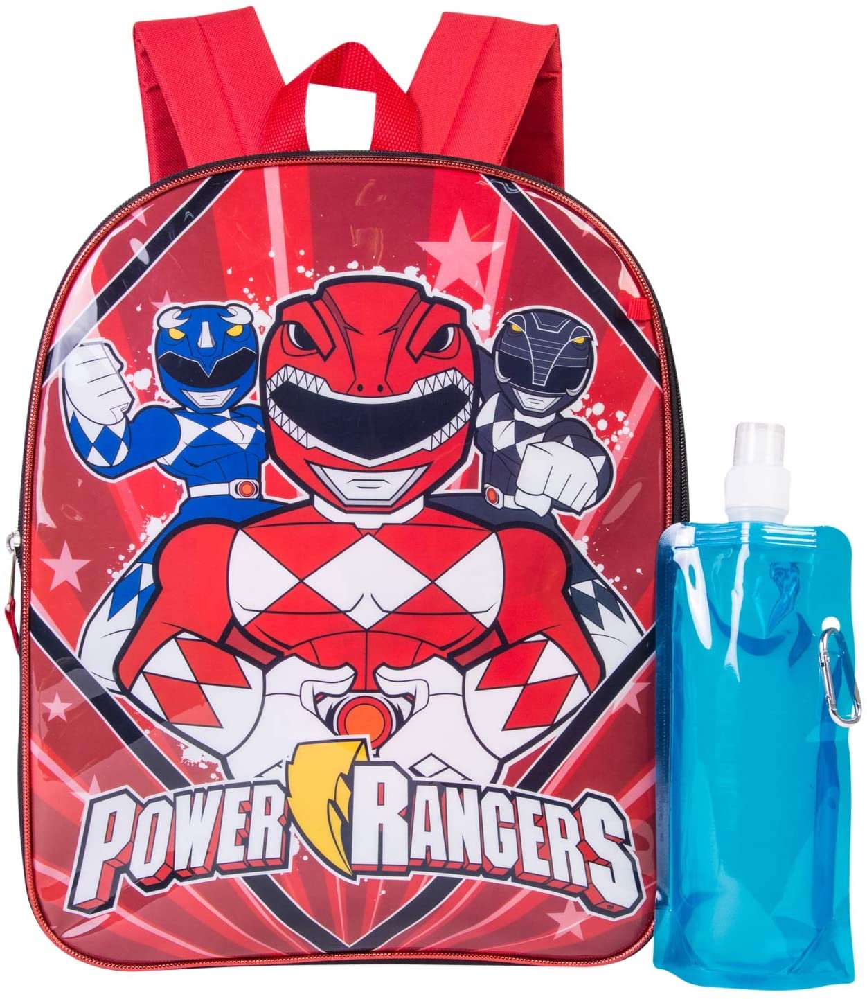 Power Rangers Backpack Combo Set - Power Rangers Boys' 3 Piece Backpack Set - Backpack, Waterbottle and Carabina Black/Red - image 1 of 3