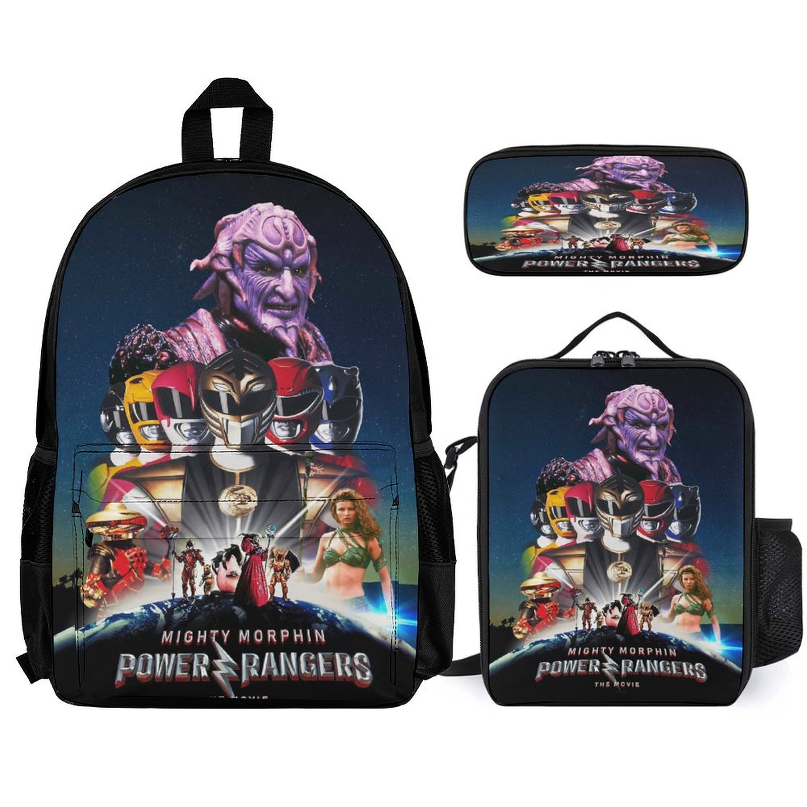 Power Rangers Backpac Set Backpac with Front Pocket 3 Pices Backpac ...