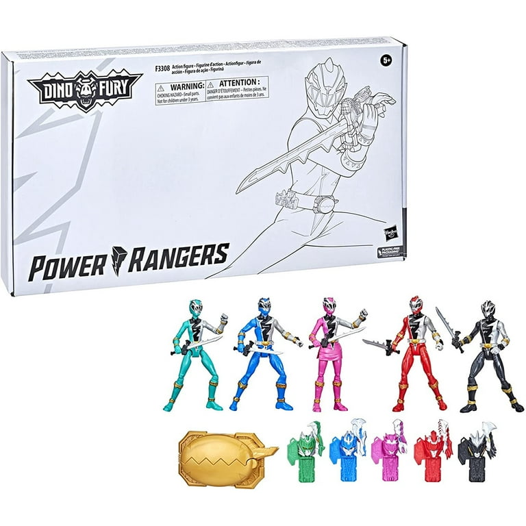 Hasbro Power Rangers Dino Fury Battle Attackers 5 Ranger Team