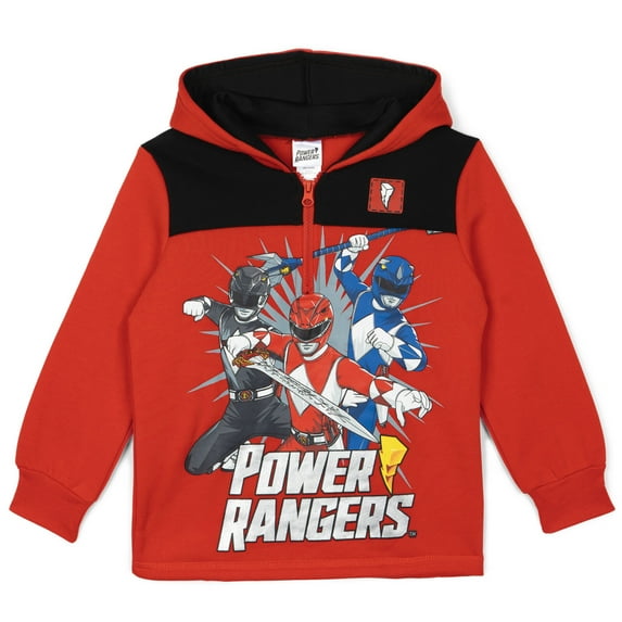Power Rangers Big Boys Fleece Half Zip Pullover Hoodie Toddler to Big Kid