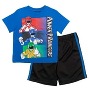 Power Rangers Big Boys T-Shirt and Mesh Shorts Outfit Set Toddler to Big Kid