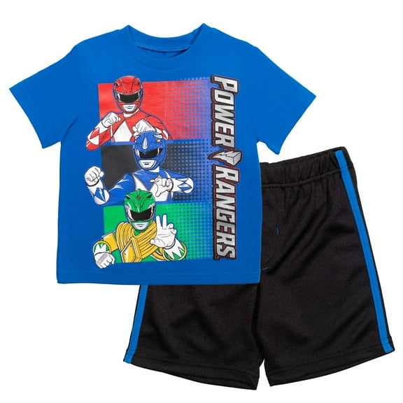 Power Rangers Big Boys T-Shirt and Mesh Shorts Outfit Set Toddler to Big Kid