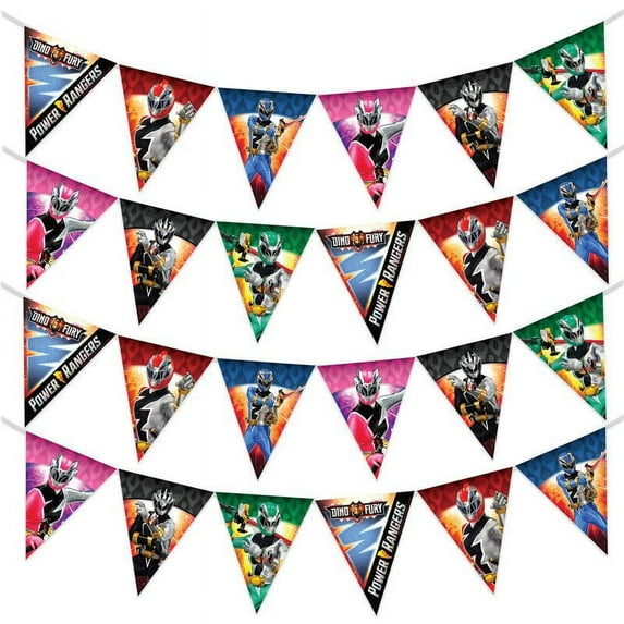 Power Rangers Birthday Banner Pennant - Power Rangers Party Supplies