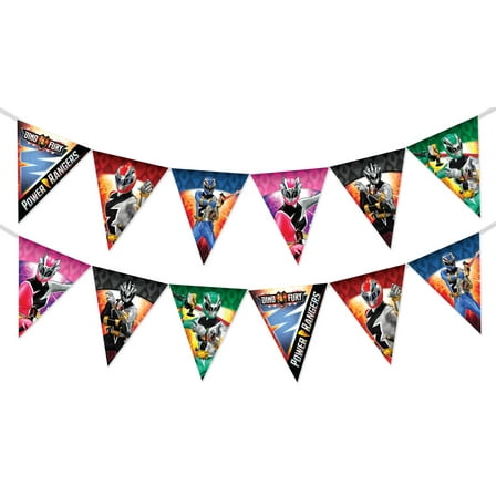 Power Rangers Birthday Banner Pennant - Power Rangers Party Supplies