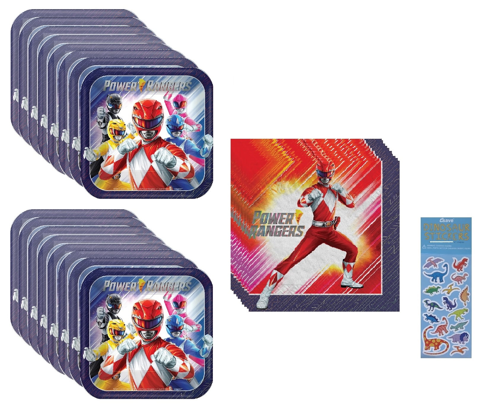 Power Rangers Birthday Party Supplies Bundle includes 16 Dessert Cake