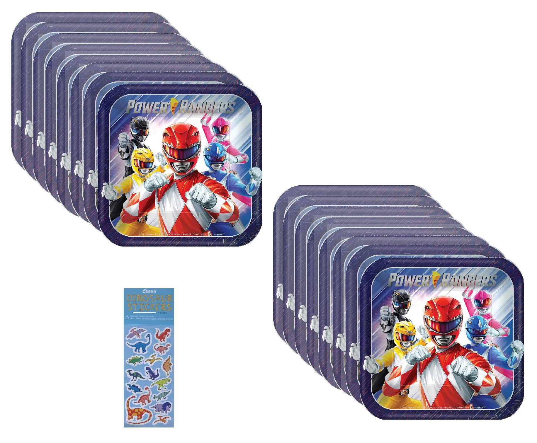 Power Rangers Birthday Party Supplies Bundle includes 16 Dessert Cake