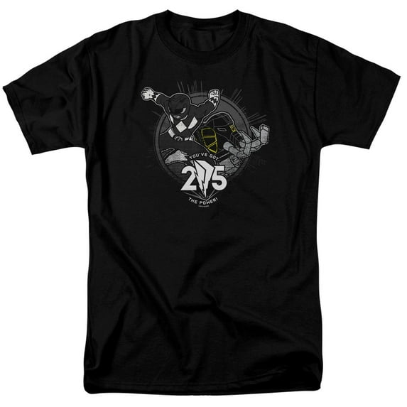 Power Rangers Black 25 Adult 18/1 T-Shirt Black