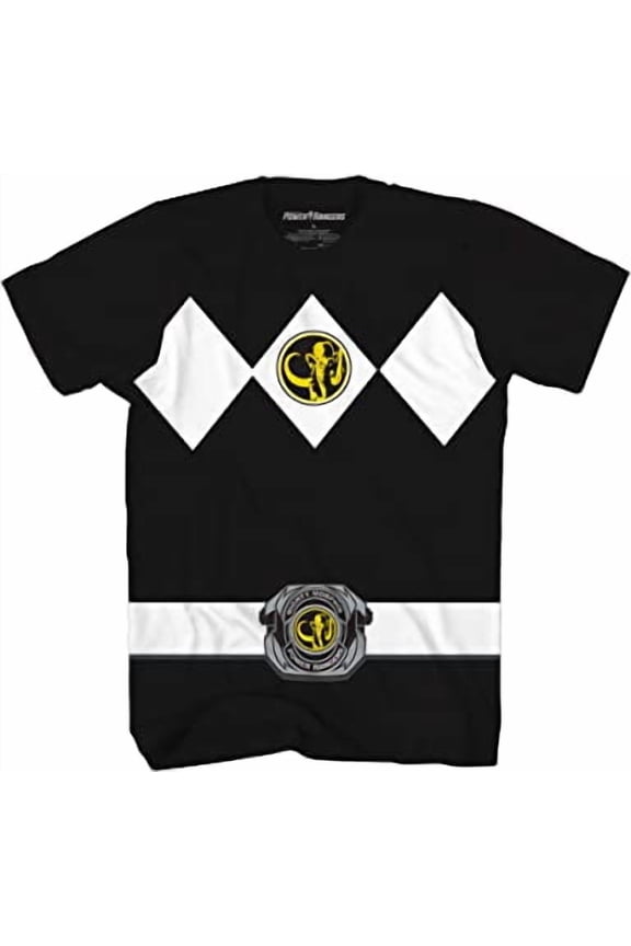 Power Rangers Black Costume T-Shirt (Black, Small)