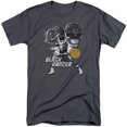 thumbnail image 1 of Power Rangers Black Ranger Adult Tall T-Shirt 18/1 T-Shirt Charcoal, 1 of 1