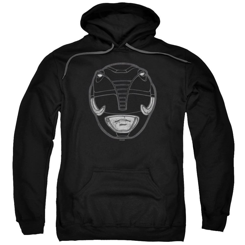 Power Rangers Black Ranger Mask Adult Pullover Hoodie Sweatshirt Black Walmart