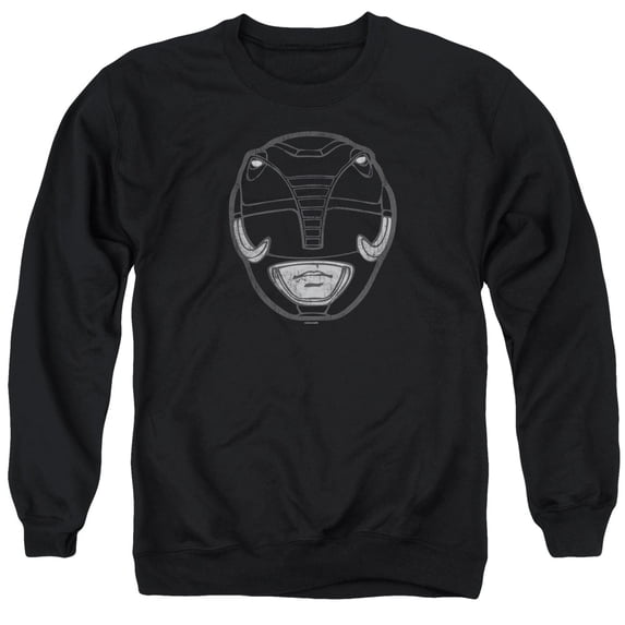Power Rangers - Black Ranger Mask - Crewneck Sweatshirt - Large