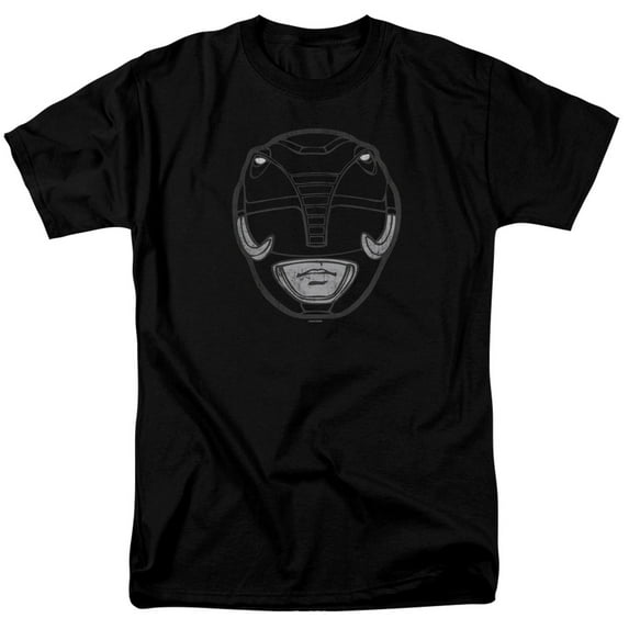 Power Rangers - Black Ranger Mask - Short Sleeve Shirt - Small