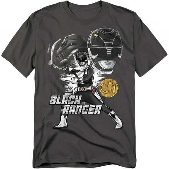 Power Rangers T-Shirt Black Ranger Unisex Graphic Tee For Men & Women Charcoal