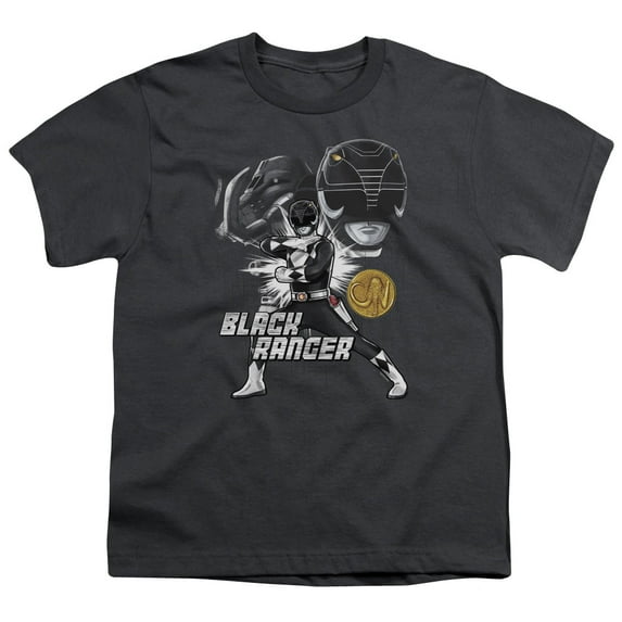 Power Rangers Black Ranger Youth 18/1 T-Shirt Charcoal