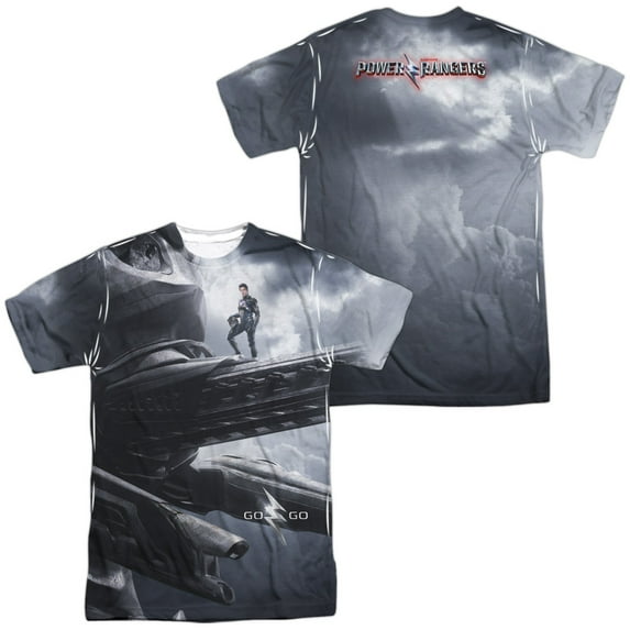 Power Rangers Black Zord Poster Unisex Adult Sublimated Costume T Shirt (Front/Back), 2X-Large
